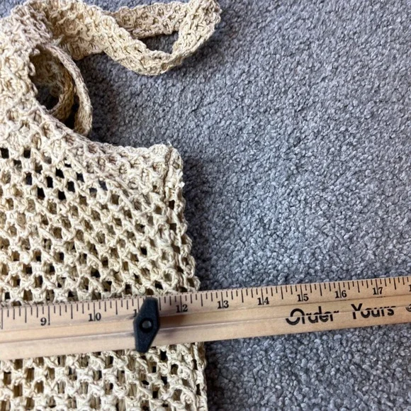 Kylie Cosmetics crochet Tote Bag Beige Beach Shopping boho beach casual y2k - Picture 11 of 14